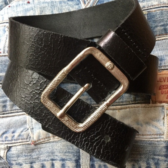 Diesel black leather belt Made in Italy Org$.175